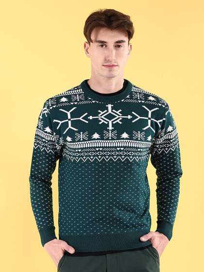The Indian Garage Co
                        Geometric Self Designed Acrylic Pullover