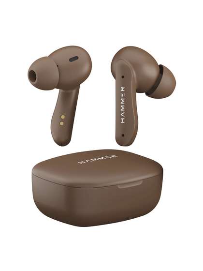 HAMMER Brown
                        Solitude Wireless Bluetooth Earbuds With ENC
                        Touch Controls Upto 22H Playtime