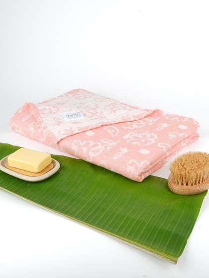 Doctor Towels Banana Jacquard Floral 250GSM Antimicrobial Adult Regular Bath Towel-59x30In