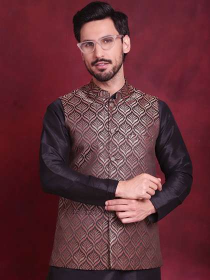 Jompers Woven Design Nehru Jacket