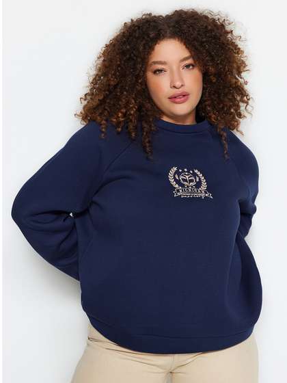 Trendyol Plus Size
                        Self Design Pullover Sweatshirt