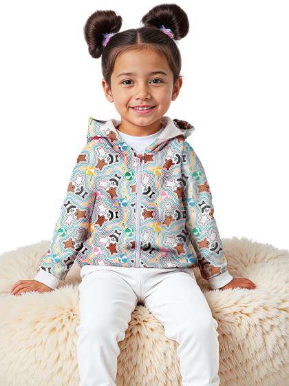 The Souled Store Girls
                      Regular Fit We Bare Bears Printed White Puffer
                      Jackets