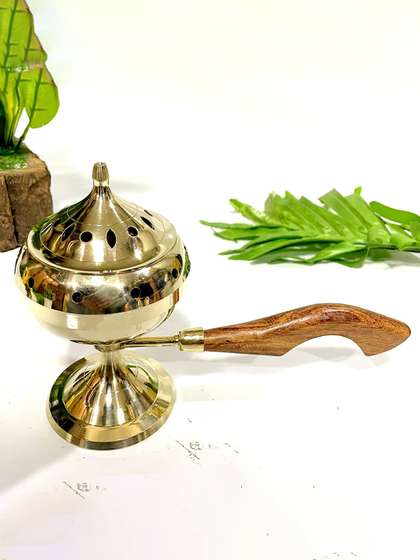 DSH Crafting Your Curiosity Brass Easy to Clean Durga Puja Dhoop Dani