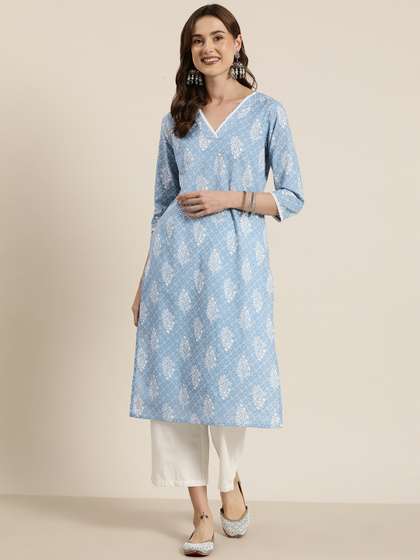 HERE&NOW Women
                          Floral Printed Cotton Kurta