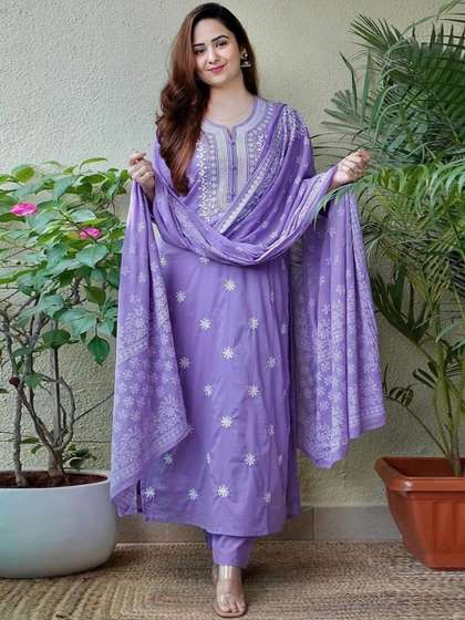 KALINI Pure Cotton Straight Kurta Set