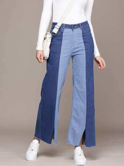 The Roadster Life
                          Co. Women Wide Leg Colourblocked Stretchable
                          Jeans