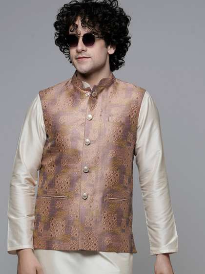 MAAHI FABS Geometric Printed Nehru Jacket