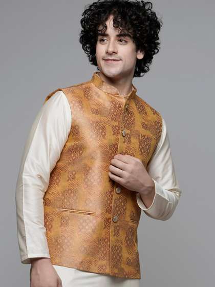 MAAHI FABS Geometric Printed Nehru Jacket