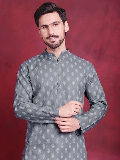 Jompers Geometric
                          Embroidered Pure Cotton Chikankari Kurta