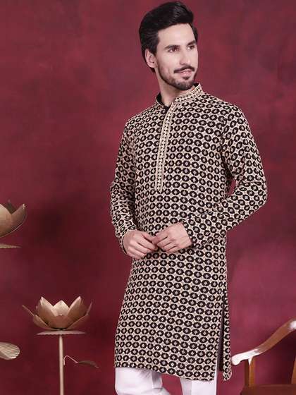 Jompers Geometric Embroidered Kurta