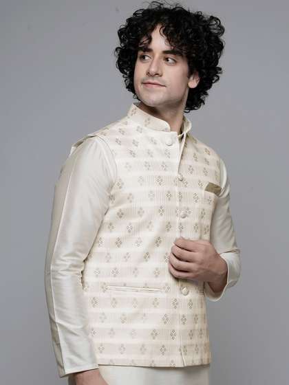MAAHI FABS Woven Design Nehru Jacket