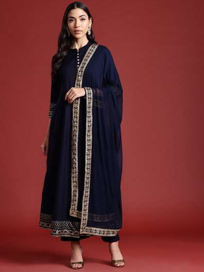 Anouk Women A-Line Kurta with Trousers & Dupatta