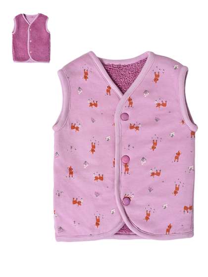 MiArcus Girls
                    Conversational Printed Sleeveless Reversible
                    Tailored Jacket