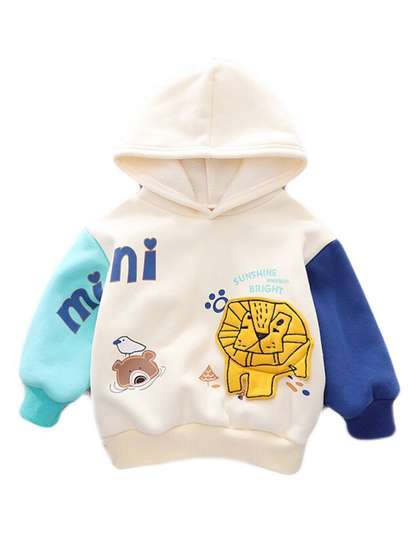 StyleCast Kids Off White
                    Graphic Printed Hooded Cotton Sweatshirt