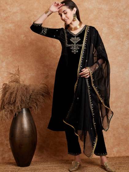 Sangria black kurta online