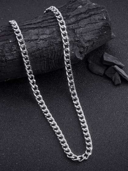 WROGN Men Rhodium-Plated Stainless Steel Chain