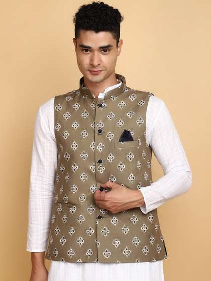 V-Mart Printed Cotton Nehru Jacket