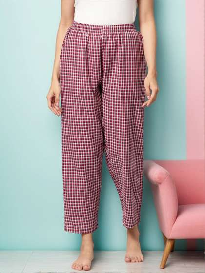 Kryptic Women
                        Checked Pure Cotton Breathable Lounge Pants