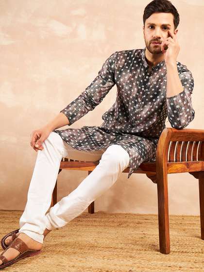 House of Pataudi Ethnic Motif Straight Kurtas