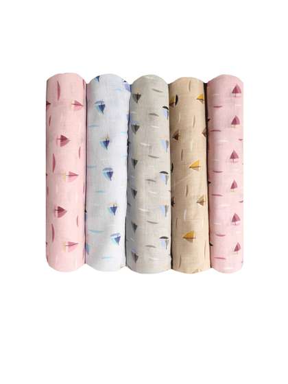 Trance Home Linen
                      Color Boats Set of 5 Cotton Baby Swaddle Wrap