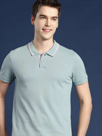 Mast & Harbour Striped Polo Collar T-shirt
