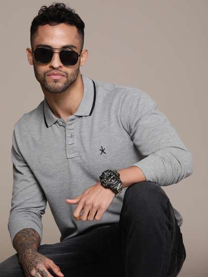 Roadster Men Polo
                          Collar Cotton T-shirt