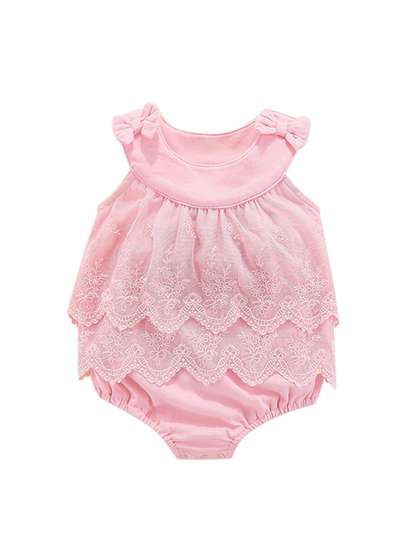 StyleCast Infants
                      Girls Pink Self Design Layered Cotton Bodysuit