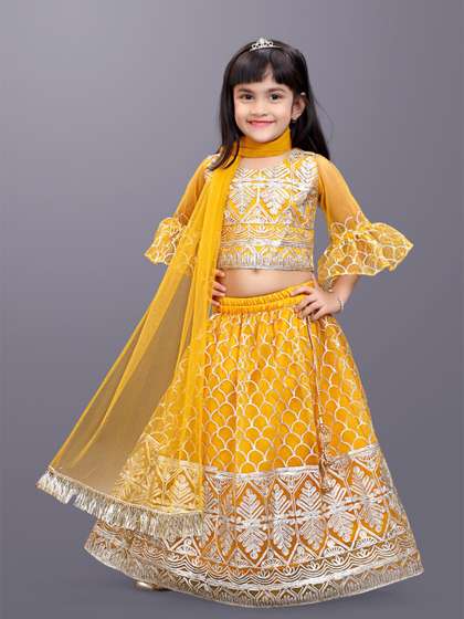 BAESD Girls Embroidered
                    Ready To Wear Lehenga & Blouse With Dupatta
