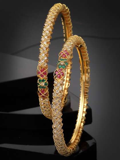 Sukkhi Set Of 2
                        Gold-Plated American Diamond-Studded Bangle