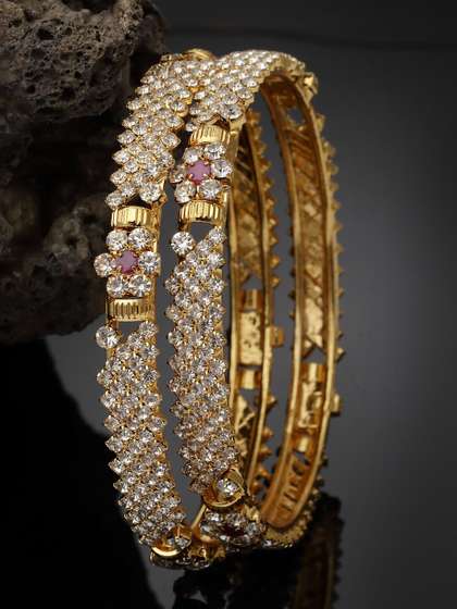 Sukkhi Set Of 2
                        Gold-Plated American Diamond Stone-Studded
                        Bangles