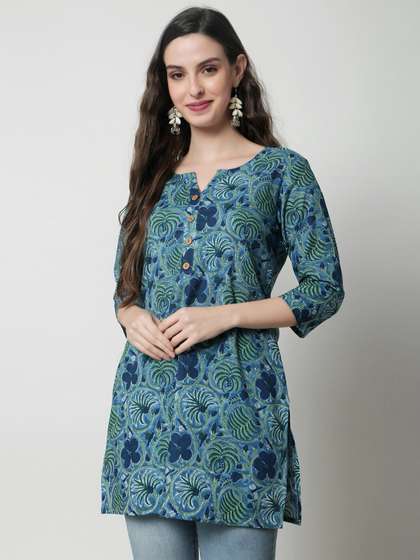 KALINI Floral Printed Pure Cotton Kurti