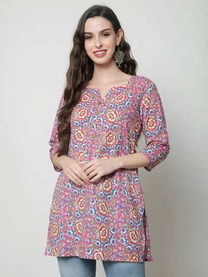KALINI Floral Printed Pure Cotton Kurti