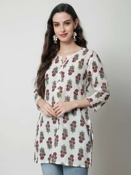 KALINI Ethnic Motifs Printed Pure Cotton Kurti