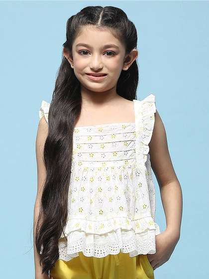 Biba Self Design
                    Schiffli Cotton Top