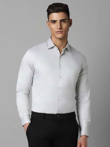 Louis Philippe Striped Printed Cotton Slim Fit Opaque Formal Shirt