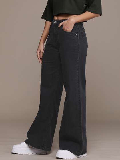 The Roadster Life
                        Co. Women Wide Leg High-Rise Light Fade
                        Stretchable Jeans