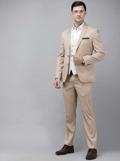 Park Avenue Self
                          Design Single Breasted Super Slim Fit 3 Piece
                          Party Suits