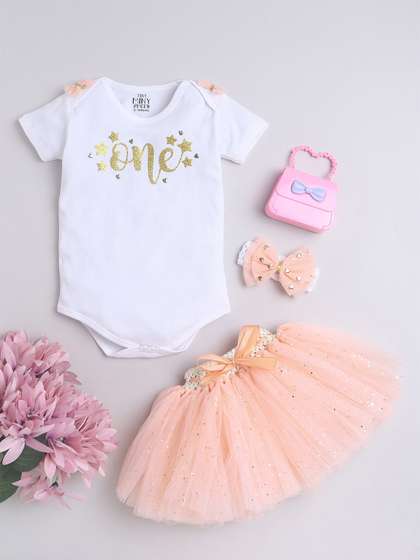 TINY MINY ME Infants
                      Girls Embellished Bodysuit & Skirt With
                      Headband