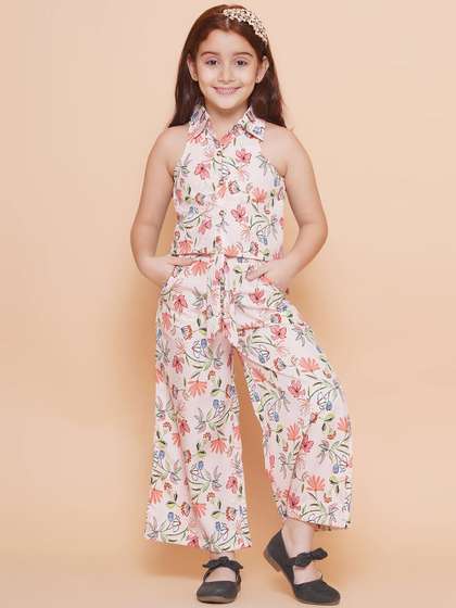 BAESD Girls Printed
                    Crepe Basic Jumpsuit