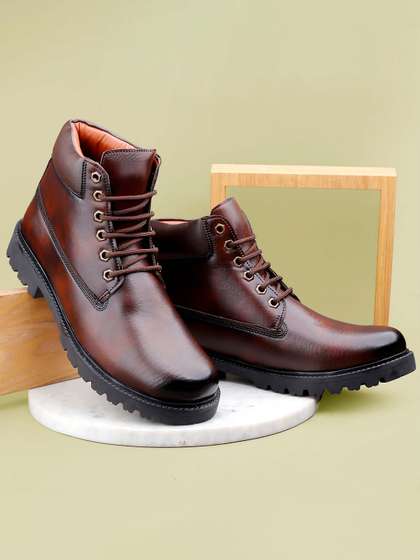 Price History of BXXY Men Ankle-Length Lace-Up Boots from Ajio