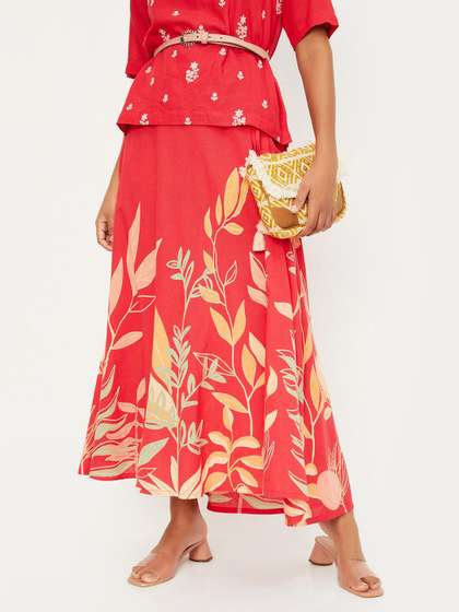 max Printed Flared Maxi Skirts