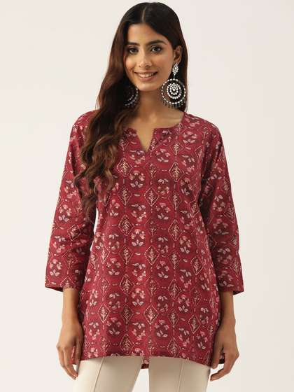 FERANOID Floral
                        Printed Pure Cotton Kurti