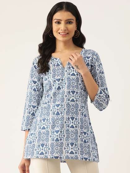 FERANOID Geometric
                        Printed Pure Cotton Kurti