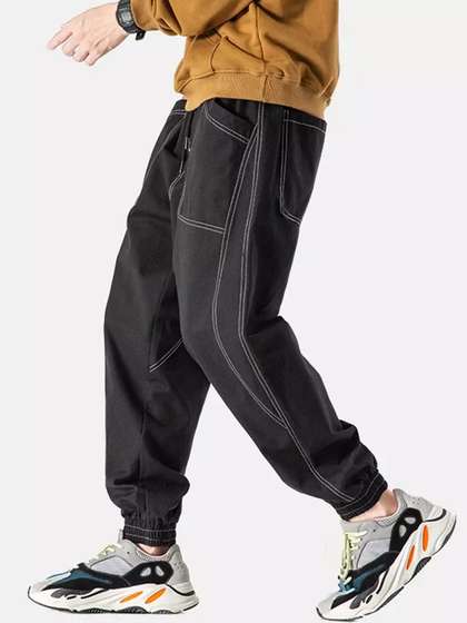 NOBERO Men Mid-Rise
                        Relaxed Oversized Fit Joggers