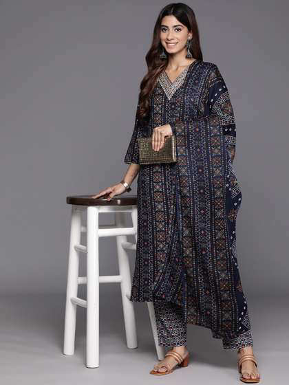Varanga Women
                          Ethnic Motifs Printed Regular Thread Work
                          Kurta with Trousers & With Dupatta