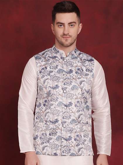 Jompers Floral Printed Nehru Jacket