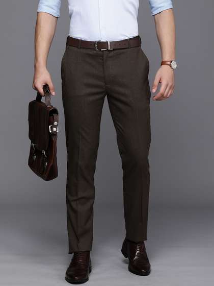 Raymond Men
                          Checked Slim Fit Mid-Rise Formal Trousers