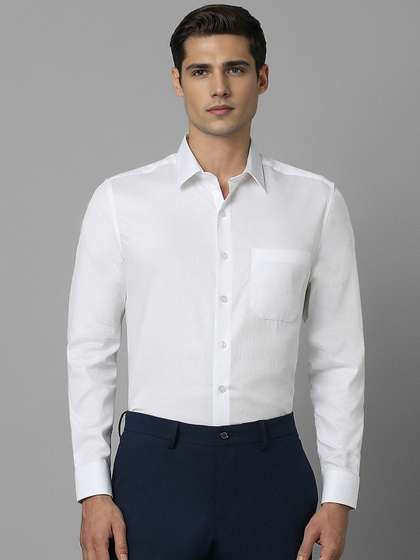 Louis Philippe Spread Collar Cotton Slim Fit Formal Shirt