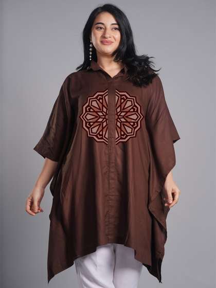 LetsDressUp Mandala
                        Printed Shirt Collar Kaftan Kurti