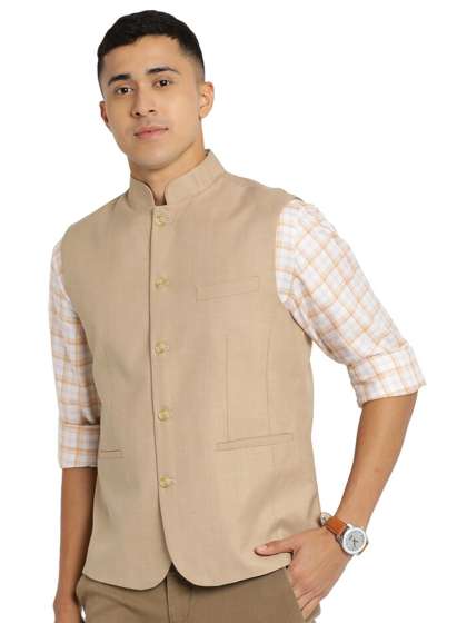 Price History of Indian Terrain Sleeveless Woven Nehru Jacket from Myntra 111 11807509